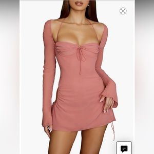 House of cb baby halter long sleeve mini dress NEVER WORN